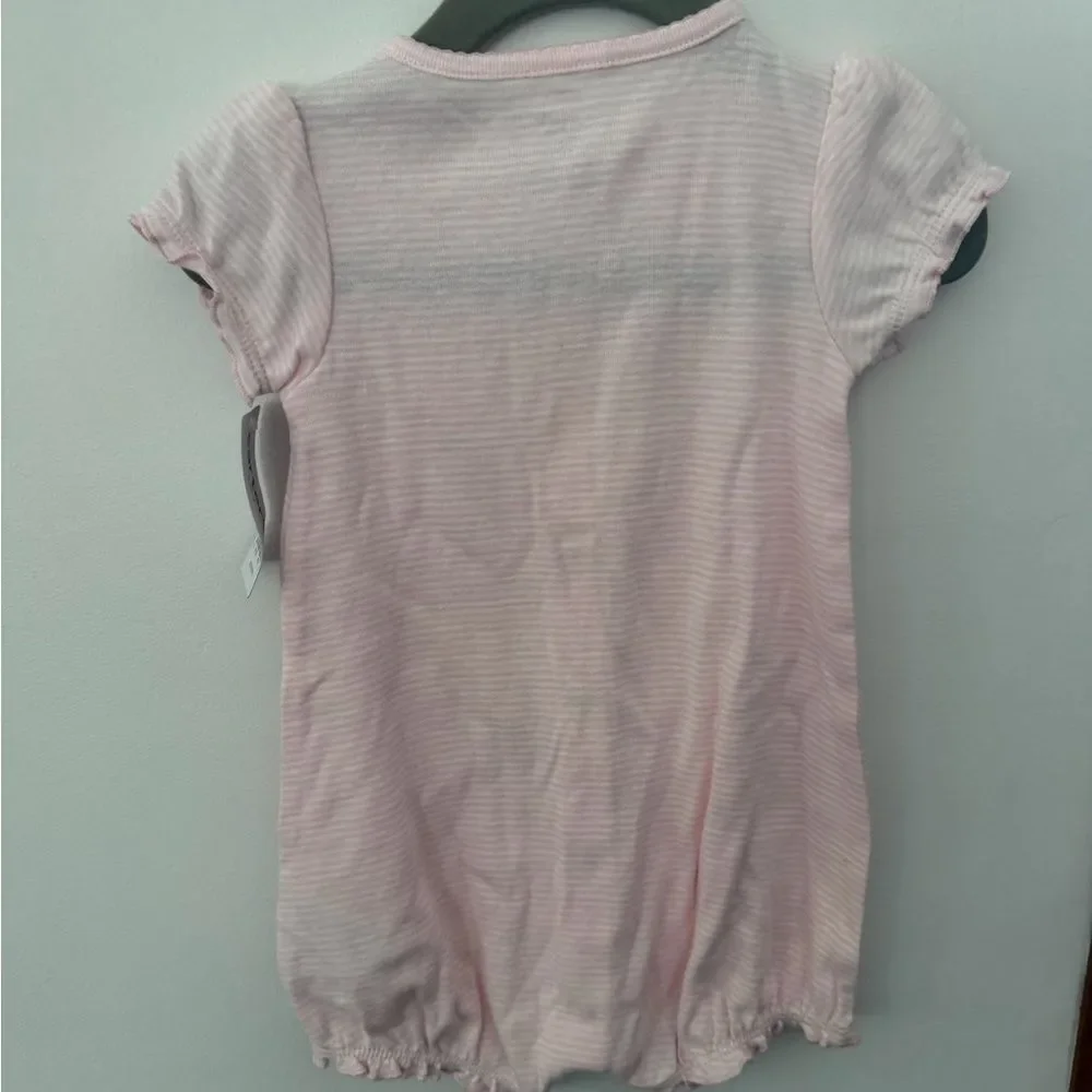 Carter's Pink Heart Matching rompers size 9M new with tags